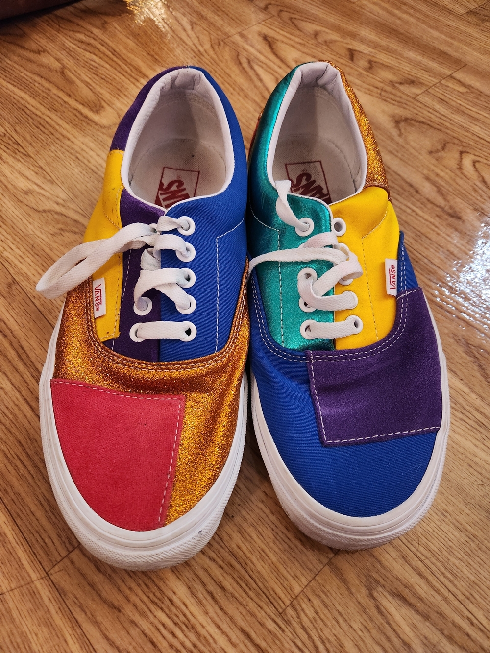 Vans Unisex Multi-Color Patchwork Low-Top Sneakers W10 M8
